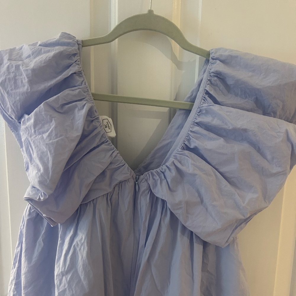 Blue Ruffled Smocked Mini Dress - Picture 4 of 4